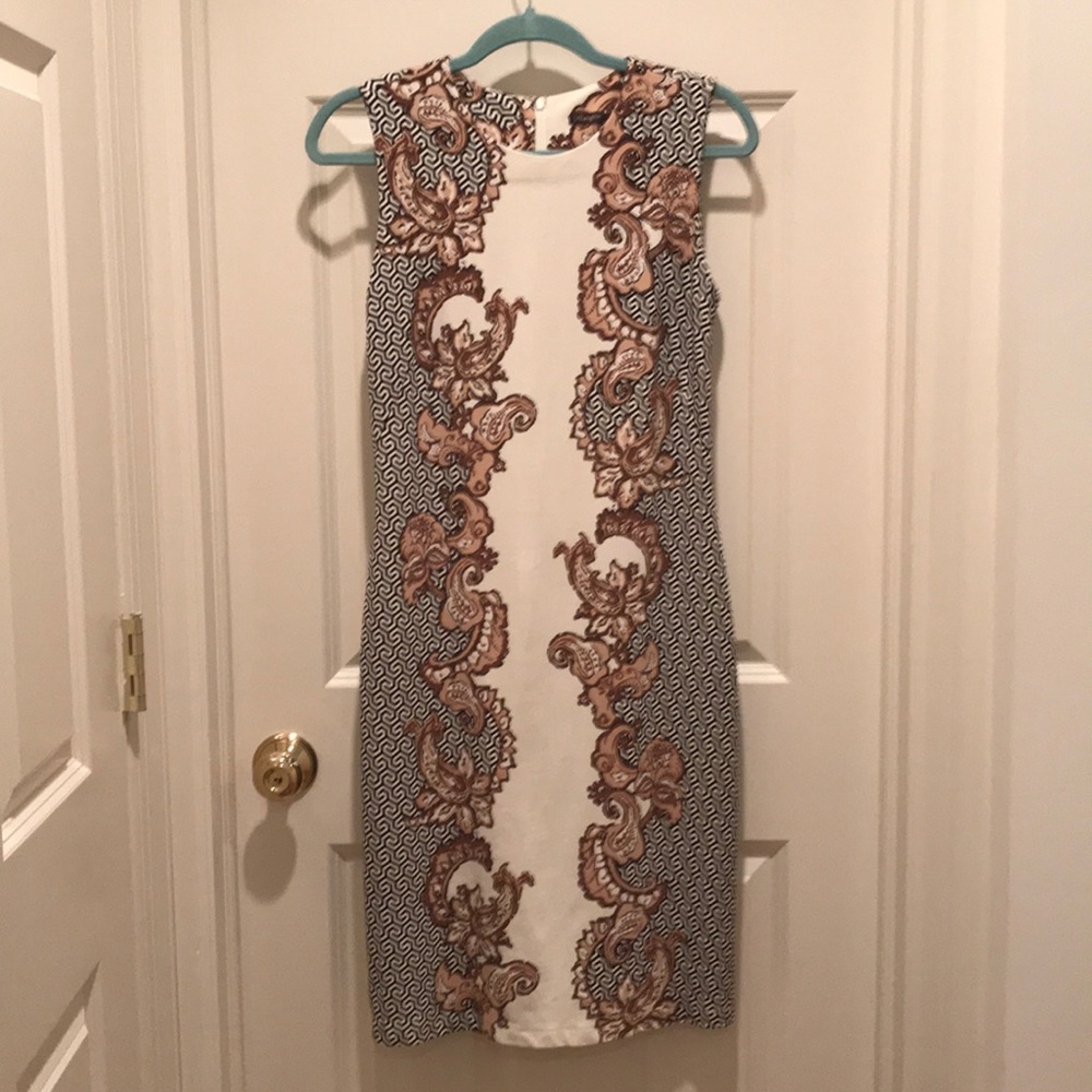 J McLaughlin sleeveless midi dress,black&tan  M